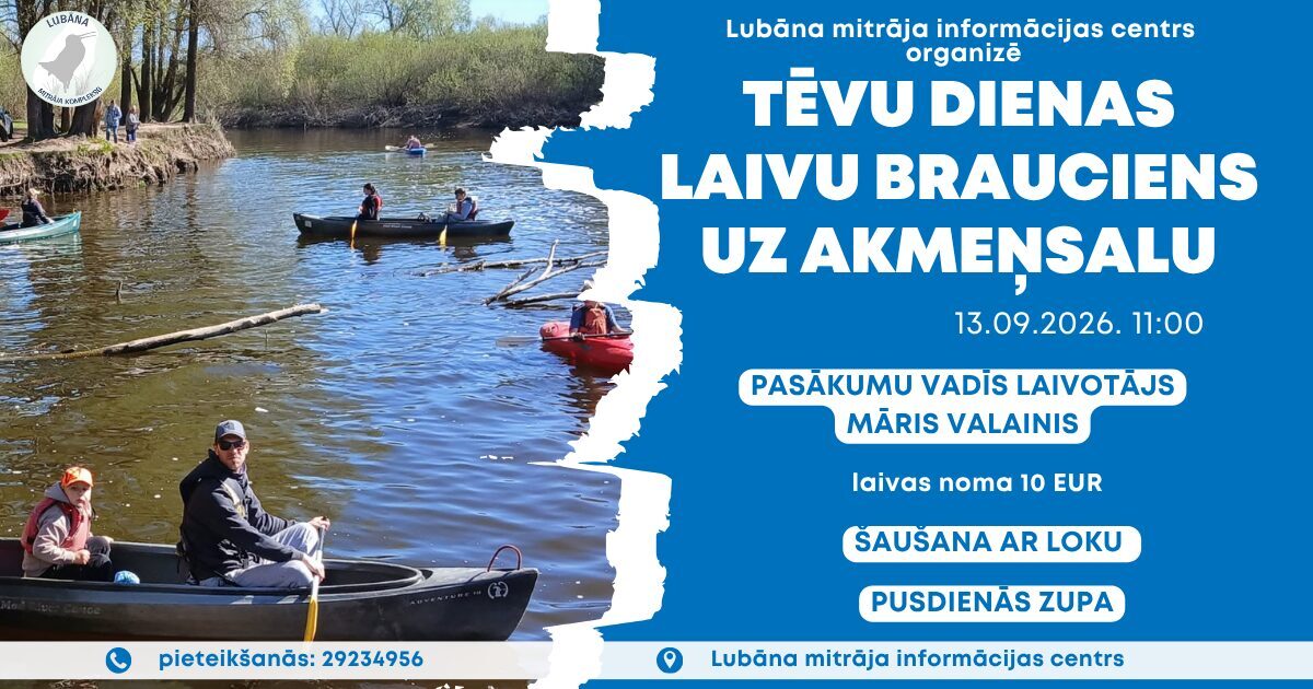 13.09.2026. Tēvu dienas laivu brauciens uz Akmeņsalu